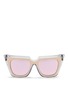 Main View - Click To Enlarge Main View - Click To Enlarge - self-portrait - x Le Specs 'Edition One' layered acetate cat eye mirror sunglasses