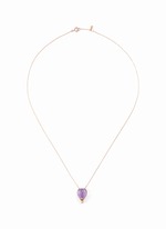 Main View -Click To Enlarge Balloon pendant diamond pavé amethyst 18k rose gold necklace