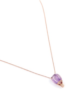 Click To Zoom Bao Bao Wan - Balloon pendant diamond pavé amethyst 18k rose gold necklace