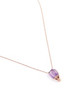 Figure View -Click To Enlarge Balloon pendant diamond pavé amethyst 18k rose gold necklace