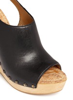 Detail View -Click To Enlarge 'Camilla' wooden wedge leather slingback sandals
