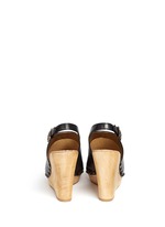 Back View -Click To Enlarge 'Camilla' wooden wedge leather slingback sandals