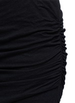 Detail View -Click To Enlarge Shirred cotton jersey wrap mini skirt