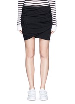 Main View -Click To Enlarge Shirred cotton jersey wrap mini skirt