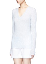 Front View -Click To Enlarge Deep V-neck cashmere sweater