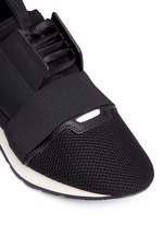 Detail View -Click To Enlarge 'Race Runners' leather neoprene sneakers