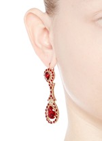 Figure View -Click To Enlarge Oval Swarovski crystal drop earrings