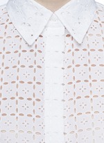 Detail View -Click To Enlarge Broderie anglaise drawstring hem cropped shirt