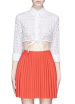 Main View -Click To Enlarge Broderie anglaise drawstring hem cropped shirt