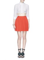 Figure View -Click To Enlarge Broderie anglaise drawstring hem cropped shirt