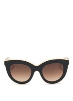 Main View -Click To Enlarge 'Layered Cat' inset acetate colourblock sunglasses