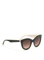 Figure View -Click To Enlarge 'Layered Cat' inset acetate colourblock sunglasses