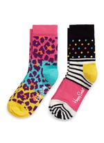 Main View -Click To Enlarge Leopard and mix pattern kids socks 2-pair pack