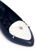 Detail View -Click To Enlarge 'Nancy' contrast vamp leather flats