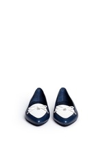 Front View -Click To Enlarge 'Nancy' contrast vamp leather flats