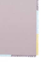 Detail View -Click To Enlarge Contrast frayed trim silk twill scarf