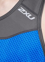 Detail View -Click To Enlarge 'Ice X Singlet' colourblock performance tank top