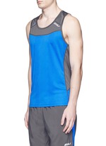 Front View -Click To Enlarge 'Ice X Singlet' colourblock performance tank top
