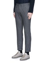 Front View -Click To Enlarge 'Rampin' pinstripe cropped wool pants