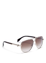Figure View -Click To Enlarge Skull wire rim aviator sunglasses