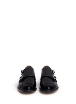Front View -Click To Enlarge 'Lora' bookbinder leather double monk strap shoes