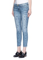 Front View -Click To Enlarge 'The Stiletto' star print skinny jeans