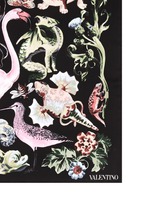 Detail View -Click To Enlarge 'Fantastic Animals' print silk twill scarf