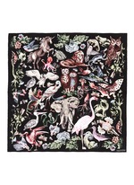 Main View -Click To Enlarge 'Fantastic Animals' print silk twill scarf