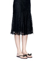 Figure View -Click To Enlarge 'Rockstud' bow flat jelly sandals