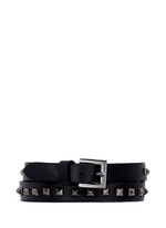 Figure View -Click To Enlarge 'Mini Rockstud' double wrap leather bracelet
