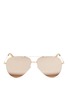 Main View - Click To Enlarge Main View - Click To Enlarge - Victoria Beckham - 'Classic Victoria Feather' 18k gold mirror aviator sunglasses