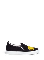 Main View -Click To Enlarge 'Smile' double face felt skate slip-ons
