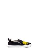 Main View -Click To Enlarge 'Smile' patch felt skate slip-ons