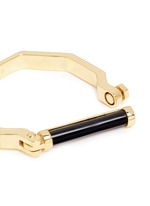 Detail View -Click To Enlarge 'Octagon Bar' inset onyx bangle