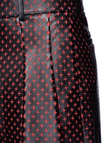 Detail View -Click To Enlarge Cross perforated leather Bermuda shorts