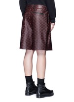 Back View -Click To Enlarge Cross perforated leather Bermuda shorts