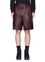 Main View -Click To Enlarge Cross perforated leather Bermuda shorts