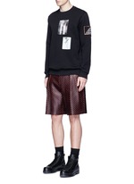 Figure View -Click To Enlarge Cross perforated leather Bermuda shorts