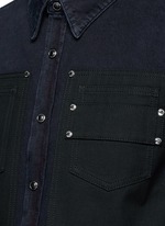 Detail View -Click To Enlarge Contrast front denim shirt