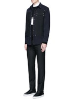 Figure View -Click To Enlarge Contrast front denim shirt