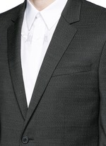 Detail View -Click To Enlarge Notch lapel speckled wool suit