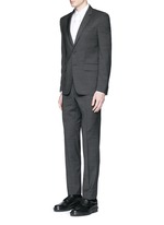 Figure View -Click To Enlarge Notch lapel speckled wool suit