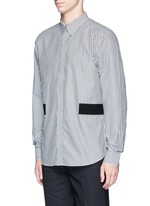 Front View -Click To Enlarge Hopsack patch stripe shirt