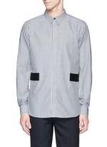 Main View -Click To Enlarge Hopsack patch stripe shirt