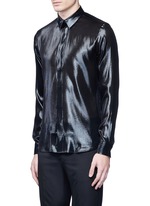 Front View -Click To Enlarge Silk blend lamé shirt