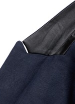 Detail View -Click To Enlarge Notch lapel cotton-linen blazer