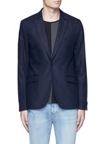 Main View -Click To Enlarge Notch lapel cotton-linen blazer