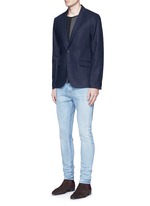 Figure View -Click To Enlarge Notch lapel cotton-linen blazer