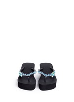 Front View -Click To Enlarge 'Lily' crystal wedge flip flops