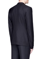 Back View -Click To Enlarge Slim fit bee embroidery wool tuxedo blazer